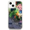 Guess GUHCP13SLFLSB iPhone 13 mini 5,4niebieski/blue hardcase Flower Liquid Glitter