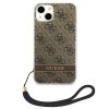 Guess GUOHCP14SH4STW iPhone 14 / 15 / 136.1 brązowy/brown hardcase 4G Print Strap