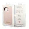 Guess GUHMP14MSBPLP iPhone 14 Plus/ 15 Plus 6.7 różowy/pink hard case Silicone Logo Plate MagSafe