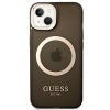 Guess GUHMP14MHTCMK iPhone 14 Plus / 15 Plus 6.7 czarny/black hard case Gold Outline Translucent MagSafe