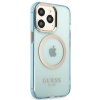 Guess GUHMP13XHTCMB iPhone 13 Pro Max6,7 niebieski/blue hard case Gold Outline Translucent MagSafe