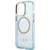 Guess GUHMP13XHTCMB iPhone 13 Pro Max6,7 niebieski/blue hard case Gold Outline Translucent MagSafe