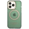 Guess GUHMP13LHTCMA iPhone 13 Pro / 13 6,1 zielony/khaki hard case Gold Outline Translucent MagSafe