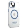 Guess GUHMP14MHTRMB iPhone 14 Plus / 15 Plus 6.7 niebieski/blue hard case Metal Outline Magsafe