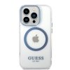 Guess GUHMP14LHTRMB iPhone 14 Pro 6,1 niebieski/blue hard case Metal Outline Magsafe