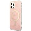Zestaw Guess GUBPP12MH4EACSP Case+ Charger iPhone 12/12 Pro różowy/pink hard case 4G Print MagSafe