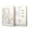 Zestaw Guess GUBPP14MHMEACSH Case+ Charger iPhone 14 Plus / 15 Plus 6.7 biały/white hard case Marble MagSafe