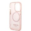 Guess GUHMP14LHTCMP iPhone 14 Pro 6,1 różowy/pink hard case Gold Outline Translucent MagSafe