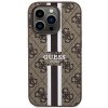 Guess GUHMP14LP4RPSW iPhone 14 Pro 6.1 brązowy/brown hardcase 4G Printed Stripes MagSafe