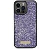 Guess GUHCP15LPFGSBSP iPhone 15 Pro 6.1 fioletowy/purple hardcase Rhinestone Metal Logo