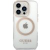 Guess GUHMP15LHTRMD iPhone 15 Pro 6.1złoty/gold hard case Metal Outline Magsafe