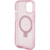 Guess GUHMP15SHRSGSP iPhone 15 / 14 / 13 6.1 różowy/pink hardcase Ring Stand Script Glitter MagSafe