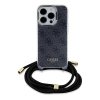 Guess GUHCP15LHC4SEK iPhone 15 Pro 6.1 czarny/black hardcase Crossbody Cord 4G Print