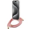 Guess GUHCP15SHC4SEP iPhone 15 / 14 / 13 6.1 różowy/pink hardcase Crossbody Cord 4G Print
