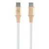 Guess GUCCLALRGDD kabel USB-C - USB-C1.5m Fast Charging złoty/light gold Ebossed Logo