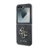 Guess GUHCZF64GMGGR Z Flip6 F741czarny/black Leather 4G Metal Logo
