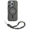 Guess GUHMP16LHGCRELSK iPhone 16 Pro6.3 czarny/czarny hardcase IML Glitter With Pearl Strap MagSafe