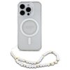 Guess GUHMP16LHGCRELST iPhone 16 Pro 6.3 przeźroczysty/transparent hardcase IML Glitter With Pearl Strap MagSafe