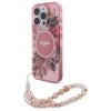 Guess GUHMP16XHFWBRCESP iPhone 16 ProMax 6.9 różowy/pink hardcase IML Flowers With Pearl Strap MagSafe