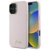 Guess GUHCP16MSMBSLP iPhone 16 Plus 6.7 różowy/pink hardcase Silicone Script Metal Logo & Frame