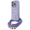 Guess GUHMP16LHCTSGNSU iPhone 16 Pro     6.3 fioletowy/purple hardcase Crossbody Cord Script MagSafe