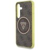 Etui Guess 4G Glitter Triangle Buttons   MagSafe do Samsung Galaxy S25 brązowy