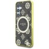 Etui Guess 4G Background Gold            Electroplated Peony Pattern MagSafe do Samsung Galaxy S25 brązowy