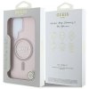 Etui Guess Glitter Circle Classic Logo   MagSafe do Samsung Galaxy S25 Ultra różowy
