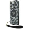 Etui Guess HC IML Leopard Triangle Cord  Strap do iPhone 16 Pro Max MagSafe czarny