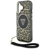 Etui Guess HC IML Leopard Triangle Cord  Strap do iPhone 16 MagSafe brązowy