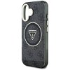 Etui Guess IML Metal Glitter 4G Circle   Triangle MagSafe do iPhone 16 czarny