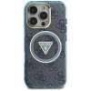 Etui Guess IML Metal Glitter 4G Circle   Triangle MagSafe do iPhone 16 Pro Max niebieski