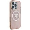 Etui Guess IML Metal Glitter 4G Circle   Triangle MagSafe do iPhone 16 Pro Max różowy