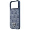 Etui Guess Leather 4G Triangle Strass    MagSafe do iPhone 17 Pro Max niebieski