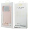 Etui Guess Silicone Script Metal Logo    MagSafe do iPhone 17 Pro różowy