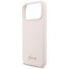 Etui Guess Silicone Script Metal Logo    MagSafe do iPhone 17 Pro Max różowy