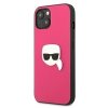 Karl Lagerfeld KLHCP13SPKMP iPhone 13mini 5,4 różowy/pink hardcase Leather Ikonik Karl`s Head Metal