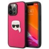 Karl Lagerfeld KLHCP13LPKMP iPhone 13 Pro / 13 6,1 różowy/pink hardcase Leather Ikonik Karl`s Head Metal