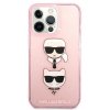 Karl Lagerfeld KLHCP13LKCTUGLP iPhone 13 Pro / 13 6,1 różowy/pink hardcase Glitter Karl`s & Choupette