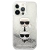 Karl Lagerfeld KLHCP13XKICGLS iPhone 13 Pro Max 6,7 srebrny/silver hardcase Liquid Glitter Karl&Choupette Head