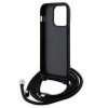 Karl Lagerfeld KLHCP14LSAKCPSK iPhone 14 Pro 6.1 hardcase czarny/black Crossbody Saffiano Metal Pin Karl & Choupette