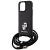 Karl Lagerfeld KLHCP15XSAKCPSK iPhone 15 Pro Max 6.7 hardcase czarny/black Crossbody Saffiano Metal Pin Karl & Choupette