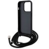 Karl Lagerfeld KLHCP15LSASKNPSK iPhone 15 Pro 6.1 hardcase czarny/black Crossbody Saffiano Monogram Metal Pin Karl & Choup