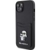 Karl Lagerfeld KLHCP15SSAPKCNPK iPhone 15 / 14 / 13 6.1 czarny/black hardcase Saffiano Cardslot Karl&Choupette Metal Pin