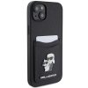 Karl Lagerfeld KLHCP15SSAPKCNPK iPhone 15 / 14 / 13 6.1 czarny/black hardcase Saffiano Cardslot Karl&Choupette Metal Pin