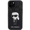 Karl Lagerfeld KLHCP15SSAKKNSCK iPhone 15 / 14 / 13 6.1 czarny/black hardcase Saffiano Cardslots and Stand Monogram Ikonik