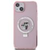Karl Lagerfeld KLHMP15SHMRSKCP iPhone 15 / 14 / 13 6.1 różowy/pink hardcase Ring Stand Karl&Choupettte MagSafe