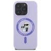 Karl Lagerfeld KLHMP16LSCMKCRHU iPhone16 Pro 6.3 fioletowy/purple hardcase Silicone Karl&Choupette Ring MagSafe