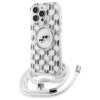 Karl Lagerfeld KLHMP16LHCKCKLCT iPhone   16 Pro 6.3 transparent hardcase IML Crossbody Monogram Karl & Choupette Head MagS