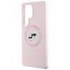 Etui Karl Lagerfeld Silicone Double      Heads And Circle MagSafe do Samsung Galaxy S25 Ultra różowy